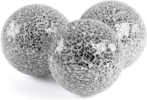 Adore the Decor™ Decorative Mosaic Glass Silver Sphere Orb Ball